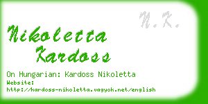 nikoletta kardoss business card